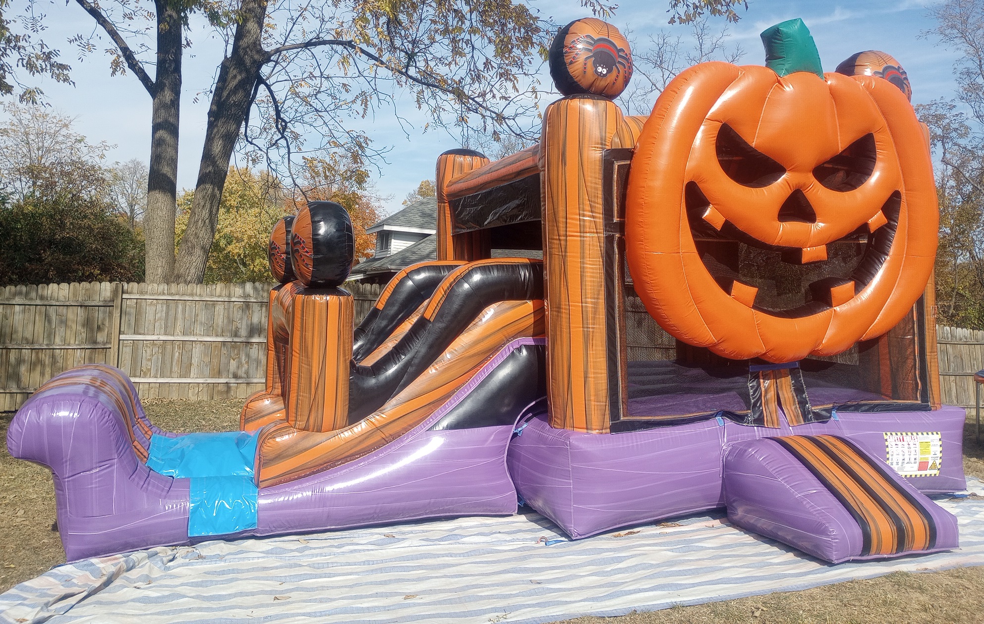 Pumpkin Combo Bounce House and Slide – Leap'n Lizards Bounce Houses