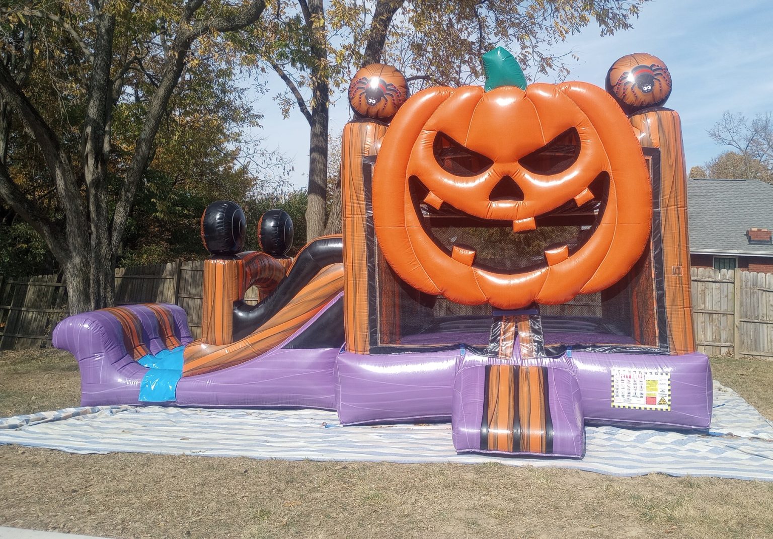 Pumpkin Combo Bounce House and Slide Leap'n Lizards Bounce Houses