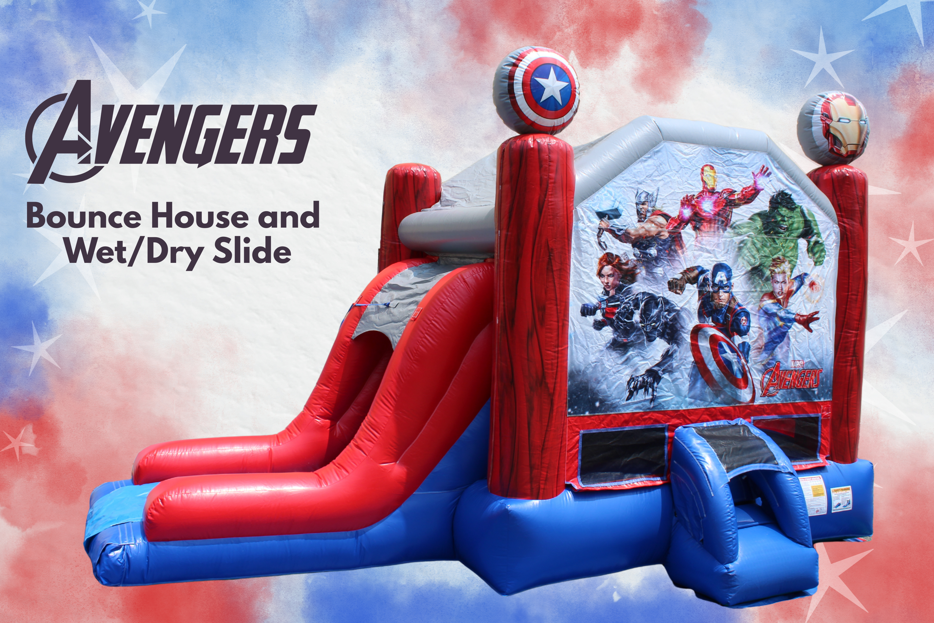 Avengers Bounce House and Wet/Dry Slide inflatable